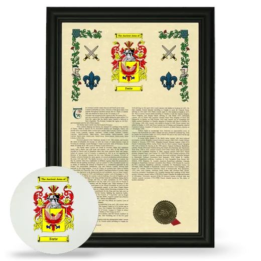 Ferte Framed Armorial History and Mouse Pad - Black