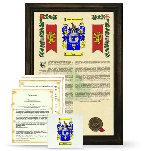 Fainer Framed Armorial, Symbolism and Large Tile - Brown