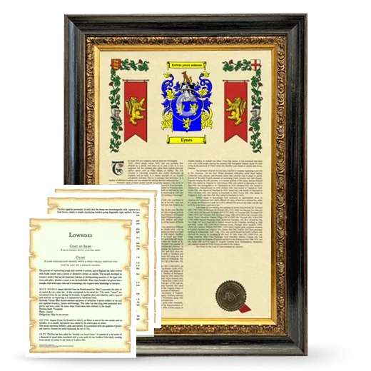 Fynes Framed Armorial History and Symbolism - Heirloom