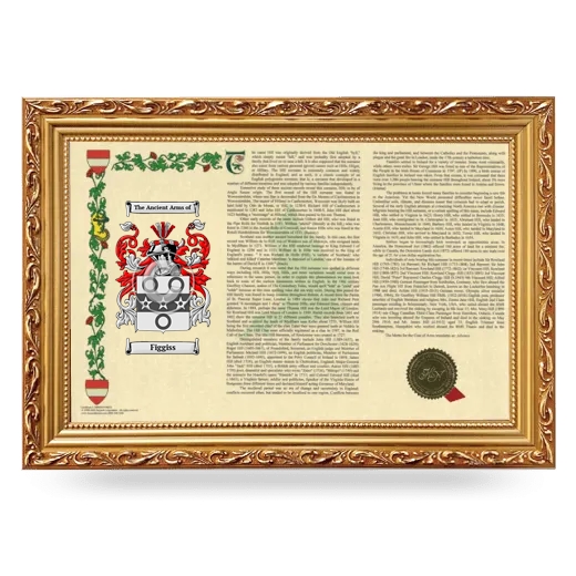 Figgiss Armorial Landscape Framed - Gold