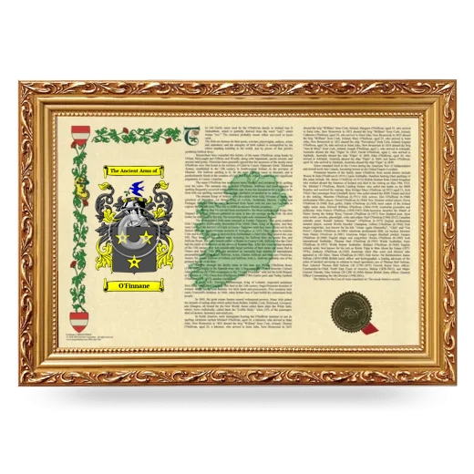 O'Finnane Armorial Landscape Framed - Gold