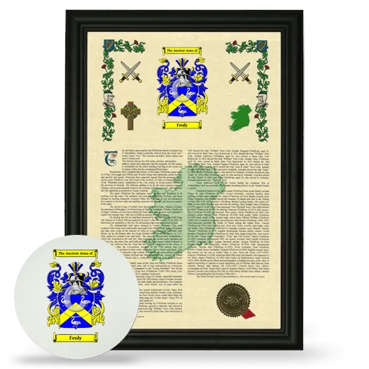 Fenly Framed Armorial History and Mouse Pad - Black