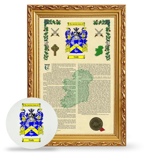 Fenly Framed Armorial History and Mouse Pad - Gold