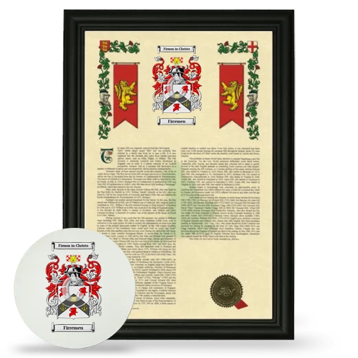 Firremen Framed Armorial History and Mouse Pad - Black