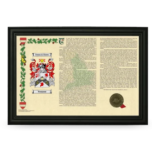 Verment Armorial Landscape Framed - Black