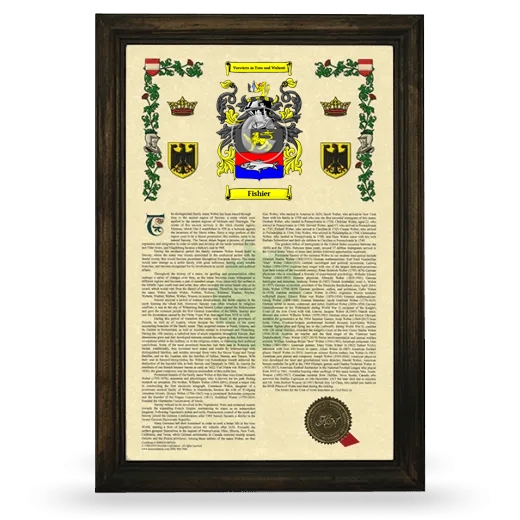 Fishier Armorial History Framed - Brown