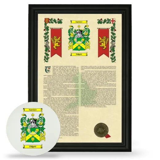 Fidgett Framed Armorial History and Mouse Pad - Black