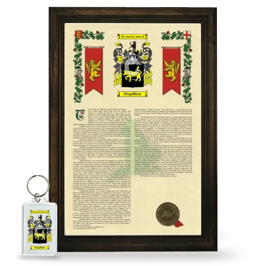 Fitzgefferry Framed Armorial History and Keychain - Brown