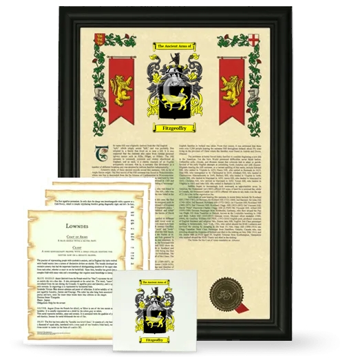 Fitzgeoffry Framed Armorial, Symbolism and Large Tile - Black