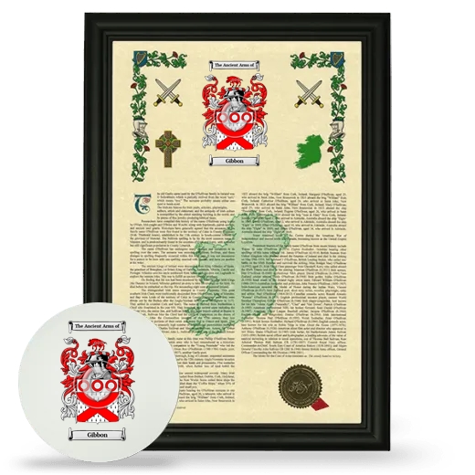 Gibbon Framed Armorial History and Mouse Pad - Black