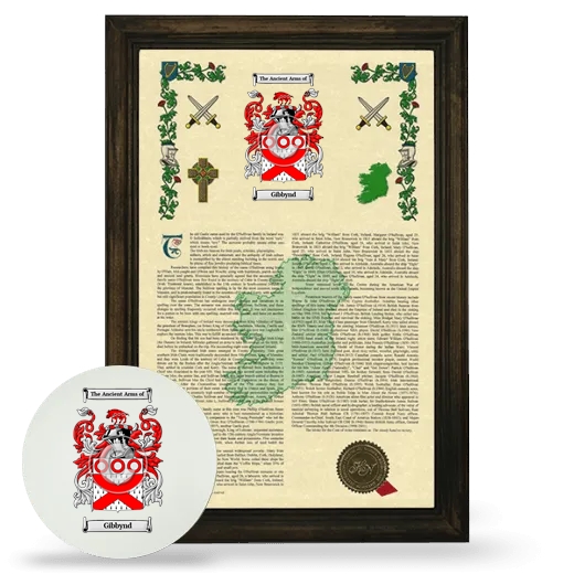 Gibbynd Framed Armorial History and Mouse Pad - Brown