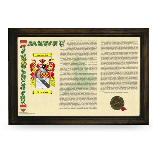 Fitzhurbert Armorial Landscape Framed - Brown