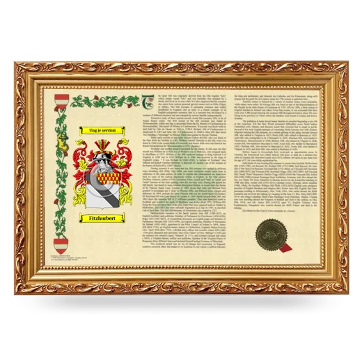 Fitzhurbert Armorial Landscape Framed - Gold