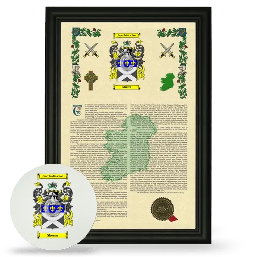 Sheera Framed Armorial History and Mouse Pad - Black
