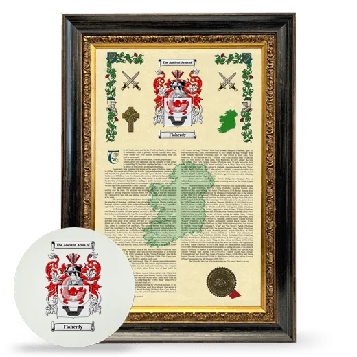 Flaherdy Framed Armorial History and Mouse Pad - Heirloom