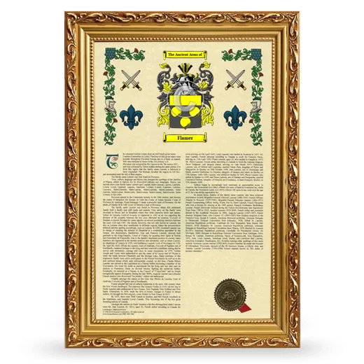 Flamer Armorial History Framed - Gold