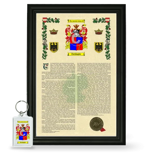 Flechingler Framed Armorial History and Keychain - Black