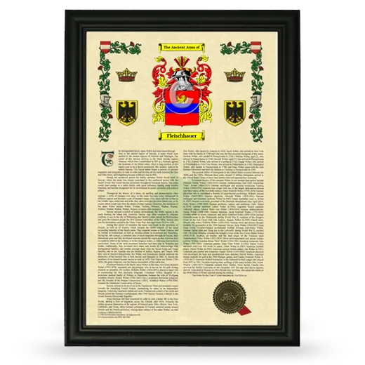 Fleischhauer Armorial History Framed - Black