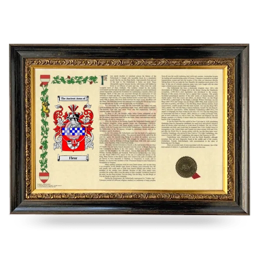 Fleur Armorial Landscape Framed - Heirloom