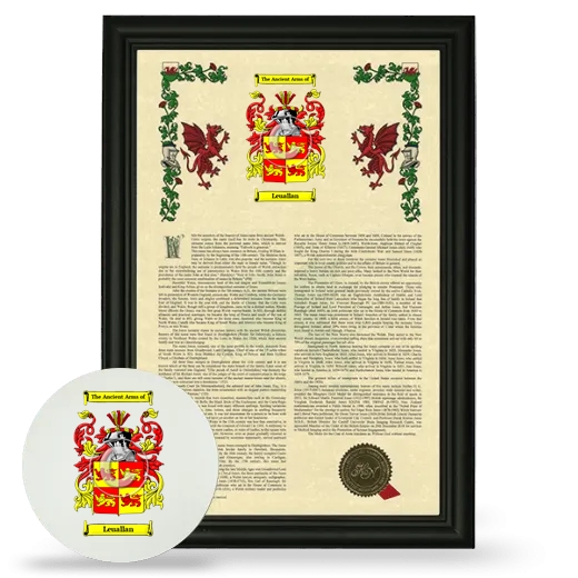 Leuallan Framed Armorial History and Mouse Pad - Black