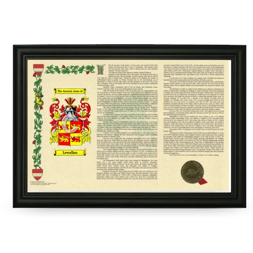 Lewallan Armorial Landscape Framed - Black