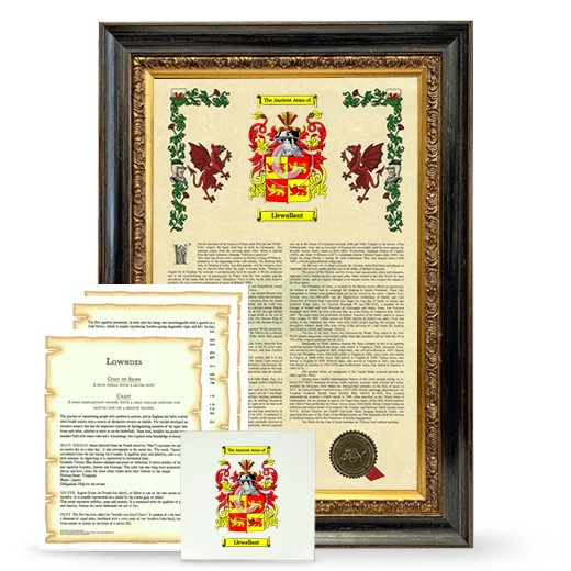 Llewallant Framed Armorial, Symbolism and Large Tile - Heirloom