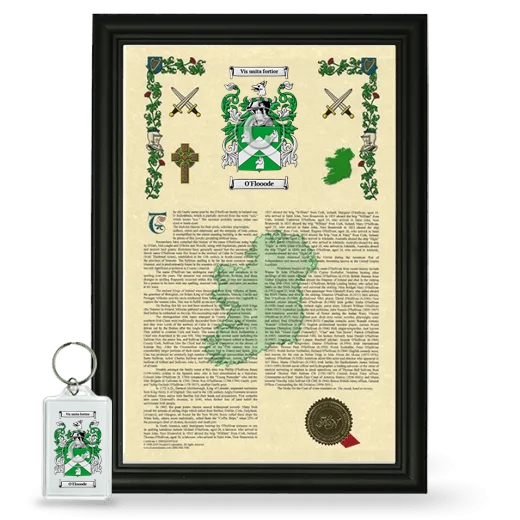 O'Flooode Framed Armorial History and Keychain - Black