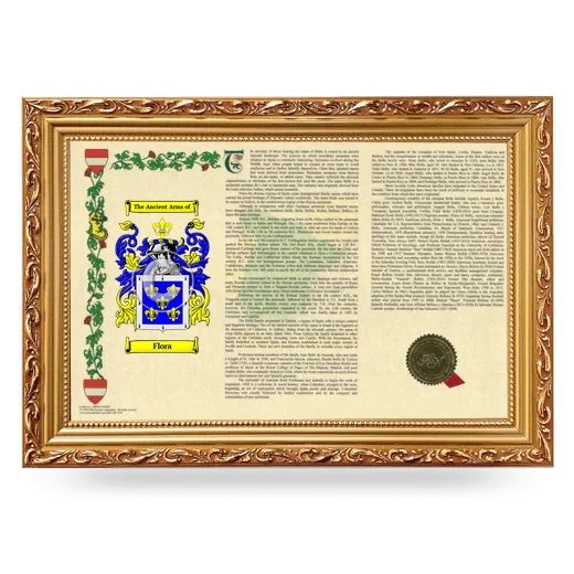 Flora Armorial Landscape Framed - Gold