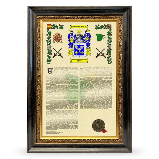 Flora Armorial History Framed - Heirloom