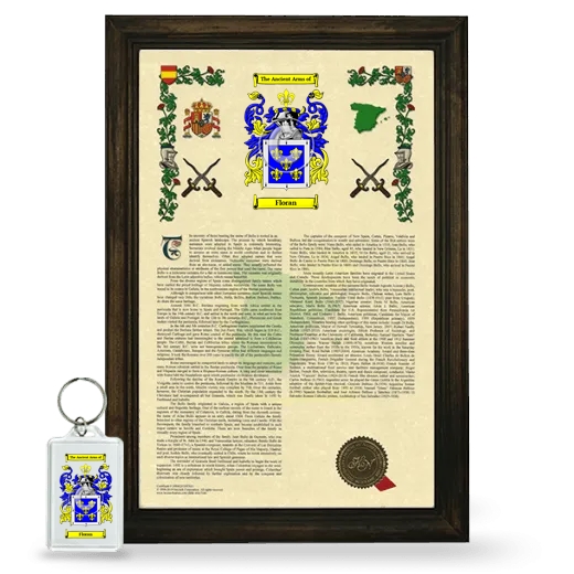 Floran Framed Armorial History and Keychain - Brown