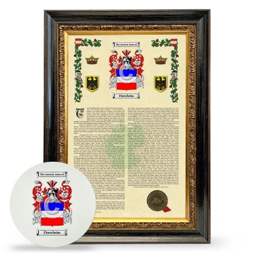 Florscheim Framed Armorial History and Mouse Pad - Heirloom