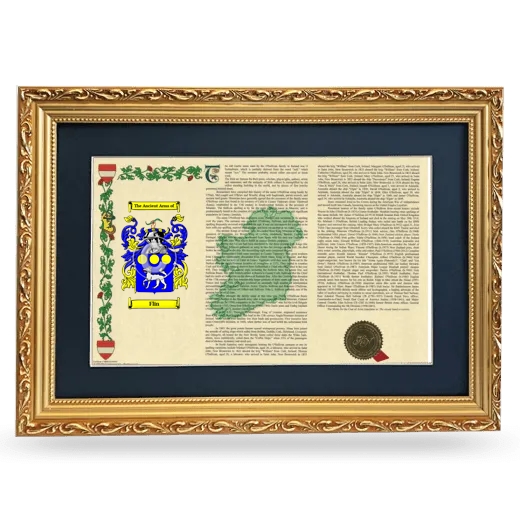 Flin Deluxe Armorial Landscape Framed - Gold