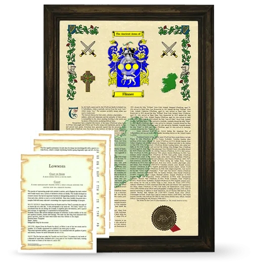 Flinner Framed Armorial History and Symbolism - Brown