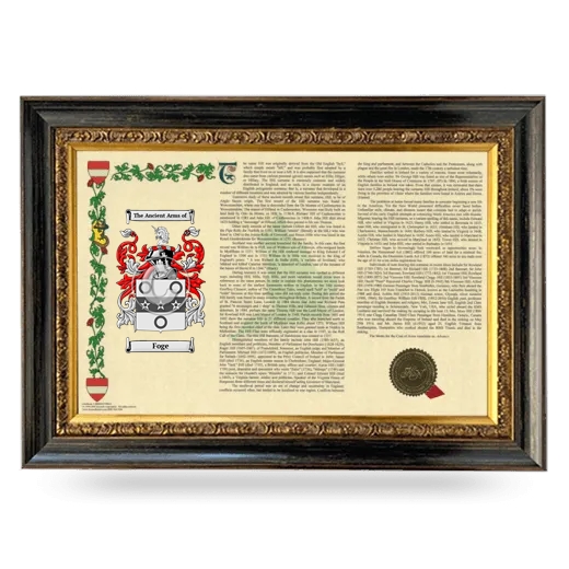 Foge Armorial Landscape Framed - Heirloom