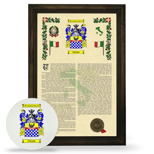 Fulconis Framed Armorial History and Mouse Pad - Brown