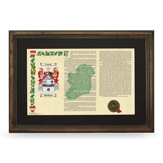 MacSharry Deluxe Armorial Landscape Framed - Brown