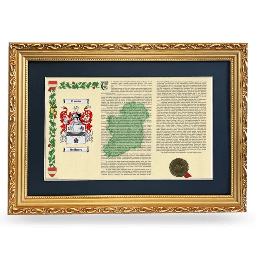 McSharry Deluxe Armorial Landscape Framed - Gold