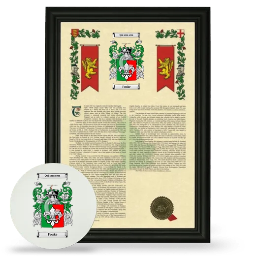 Fouke Framed Armorial History and Mouse Pad - Black