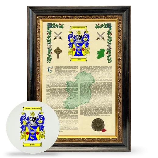Ford Framed Armorial History and Mouse Pad - Heirloom