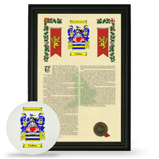 Fordham Framed Armorial History and Mouse Pad - Black