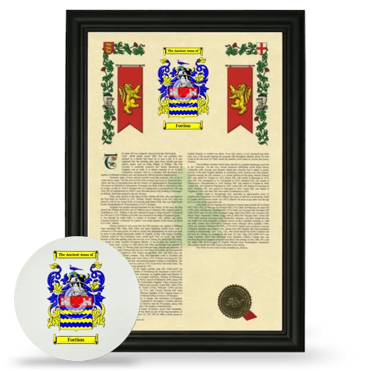 Fortion Framed Armorial History and Mouse Pad - Black