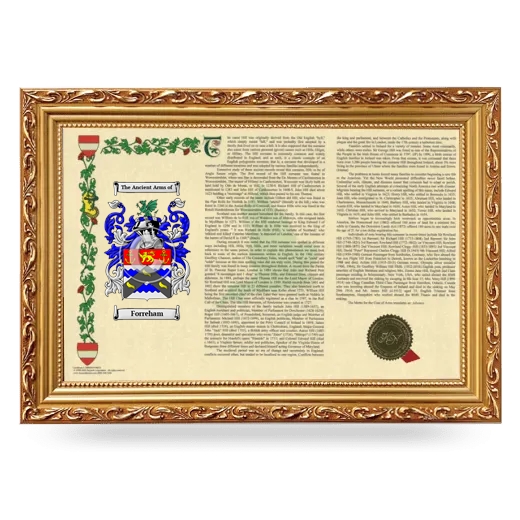 Forreham Armorial Landscape Framed - Gold