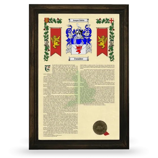 Formbee Armorial History Framed - Brown