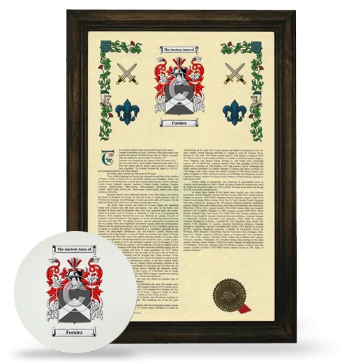 Forniez Framed Armorial History and Mouse Pad - Brown
