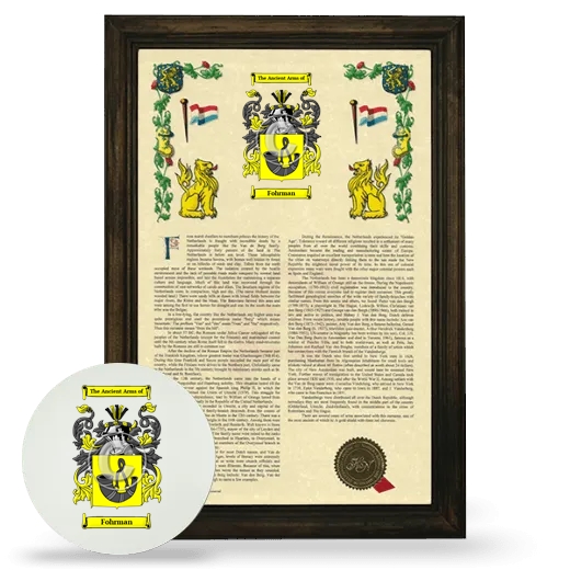 Fohrman Framed Armorial History and Mouse Pad - Brown
