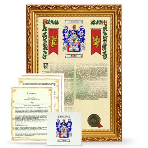 Fortes Framed Armorial, Symbolism and Large Tile - Gold