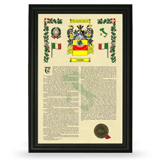 Fortini Armorial History Framed - Black