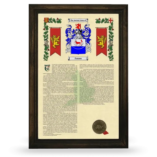 Fossen Armorial History Framed - Brown