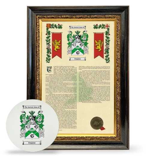 Fenster Framed Armorial History and Mouse Pad - Heirloom