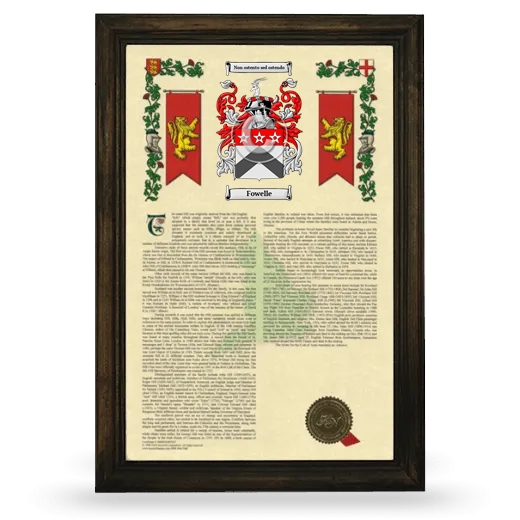 Fowelle Armorial History Framed - Brown